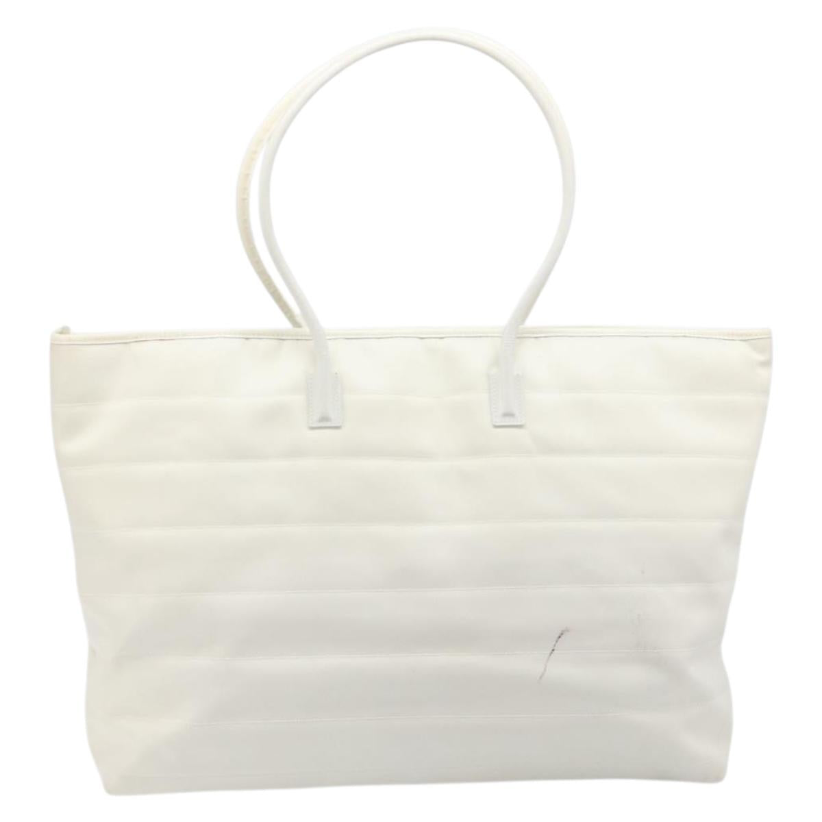 GUCCI Tote Bag Nylon White Silver 002 2123 0455 Auth bs37372