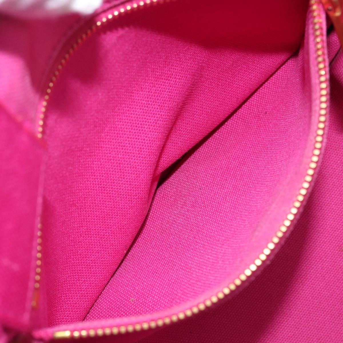 PRADA Canapa MM Hand Bag Canvas Pink Gold Auth bs37373
