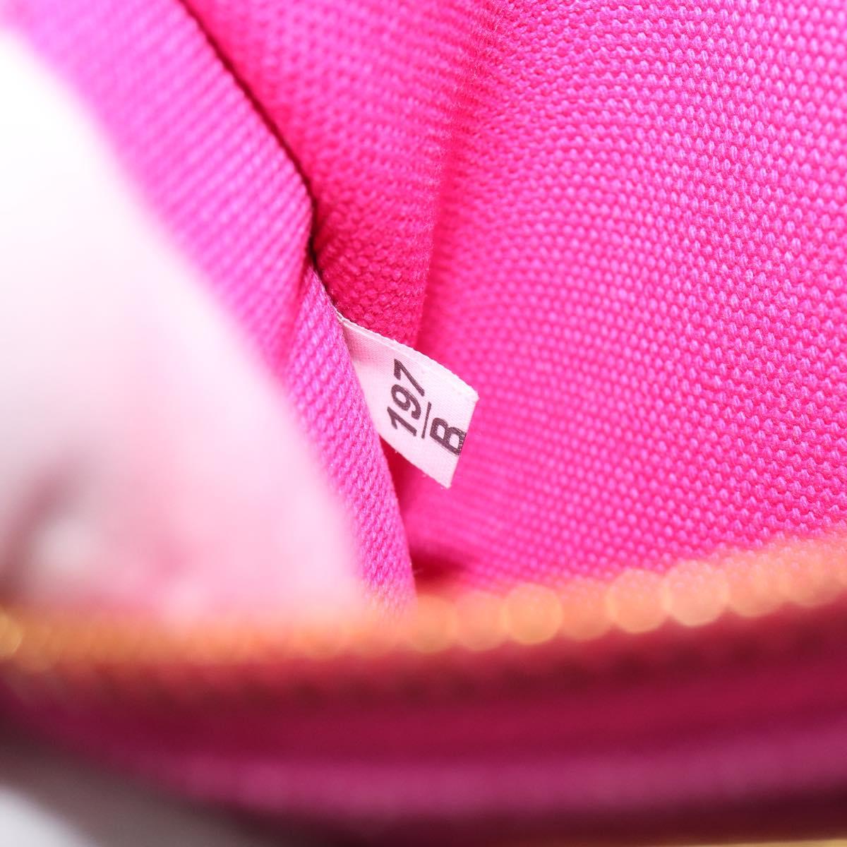 PRADA Canapa MM Hand Bag Canvas Pink Gold Auth bs37373