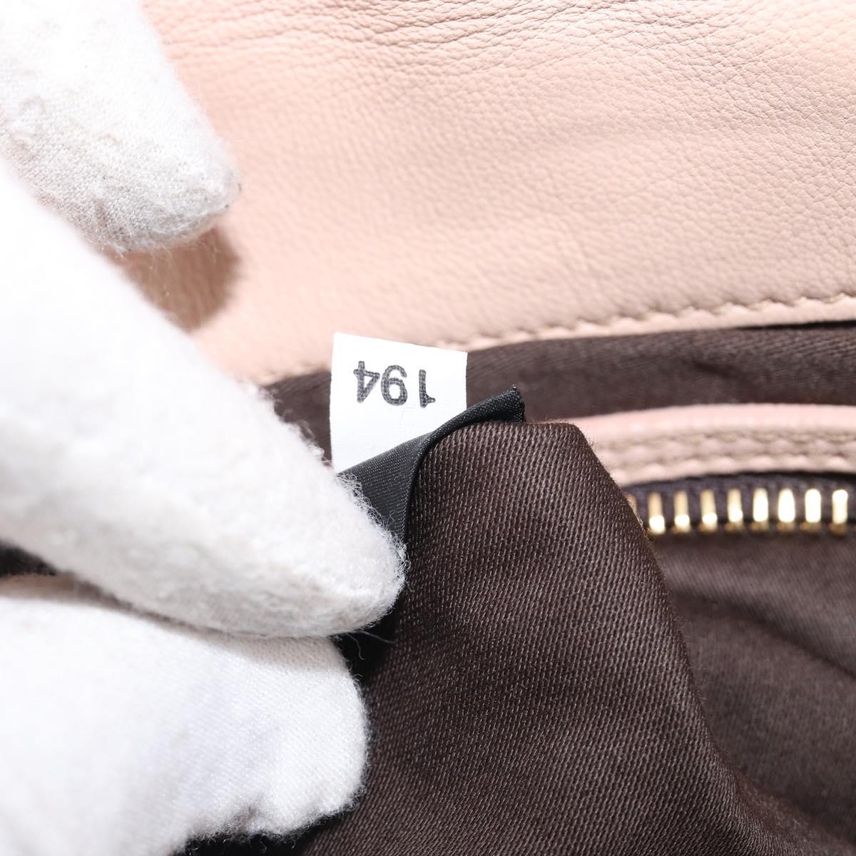 Miu Miu Matelasse Shoulder Bag Leather Pink Gold Auth bs37375