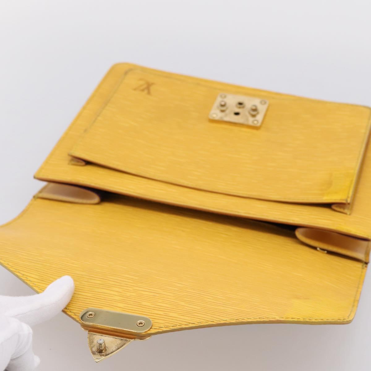 LOUIS VUITTON Epi Monceau28 Hand Bag 2way Yellow M52129 LV Auth bs37379