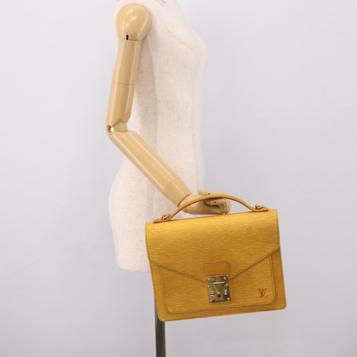LOUIS VUITTON Epi Monceau28 Hand Bag 2way Yellow M52129 LV Auth bs37379