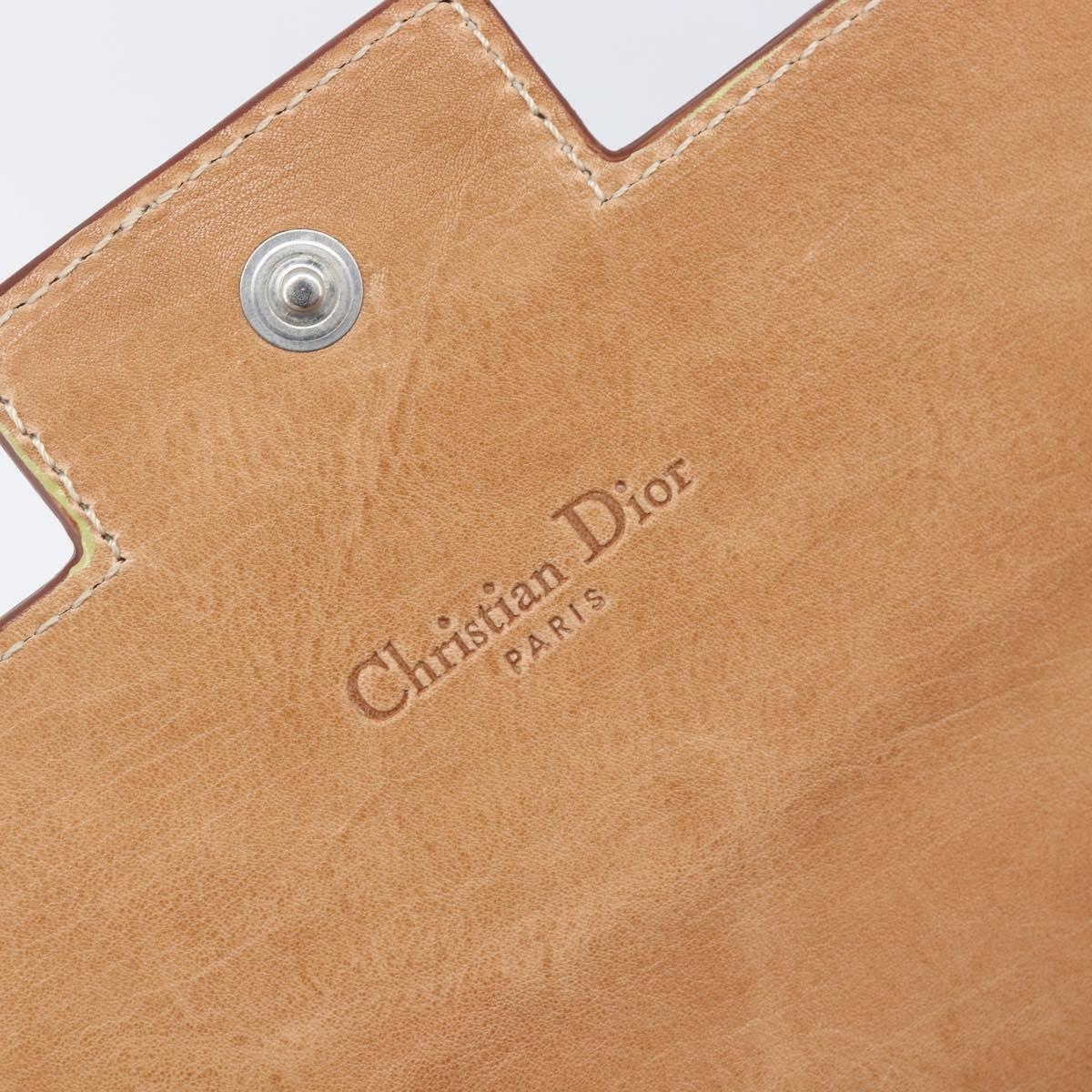 Christian Dior Trotter Canvas Long Wallet White Silver Auth bs37382V