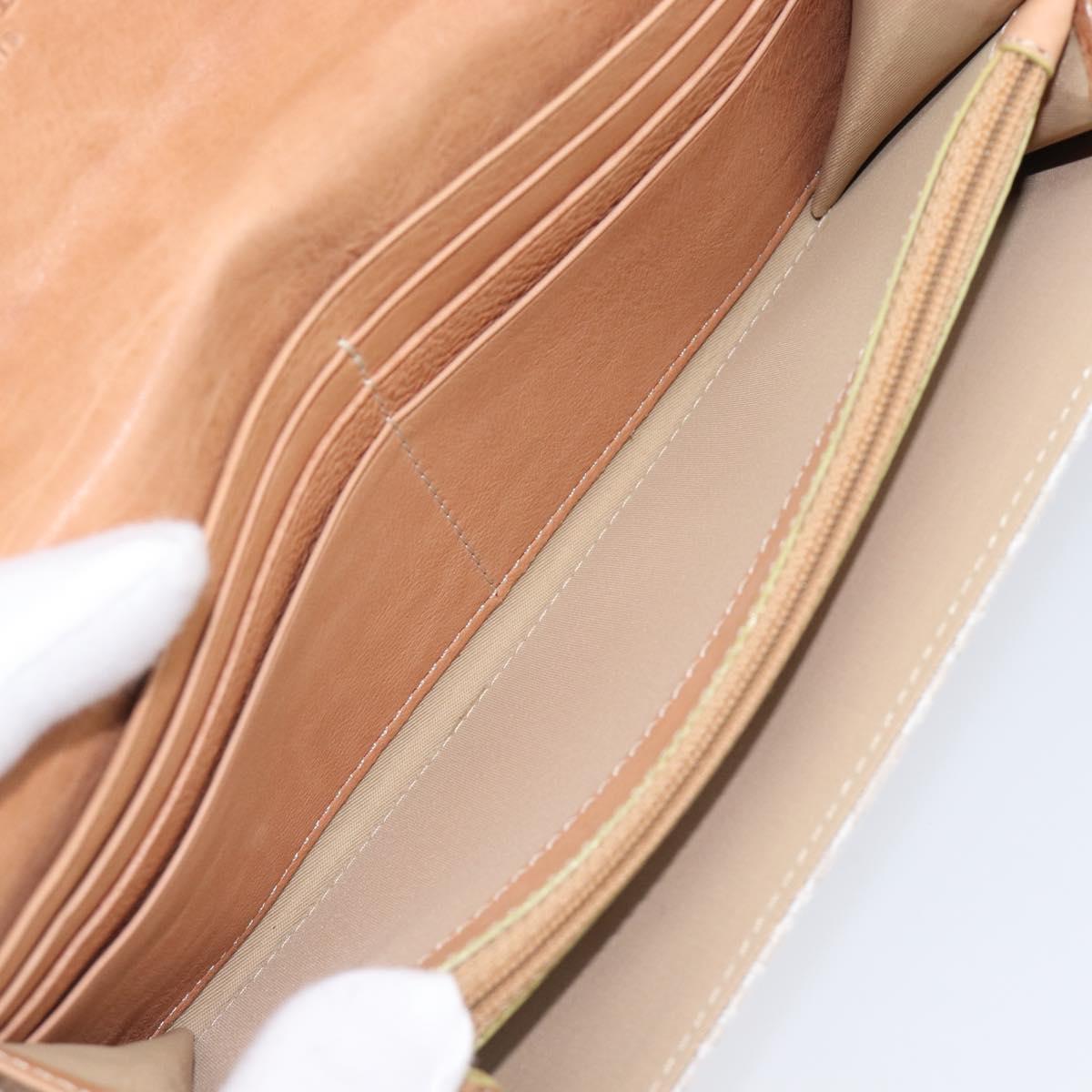 Christian Dior Trotter Canvas Long Wallet White Silver Auth bs37382V
