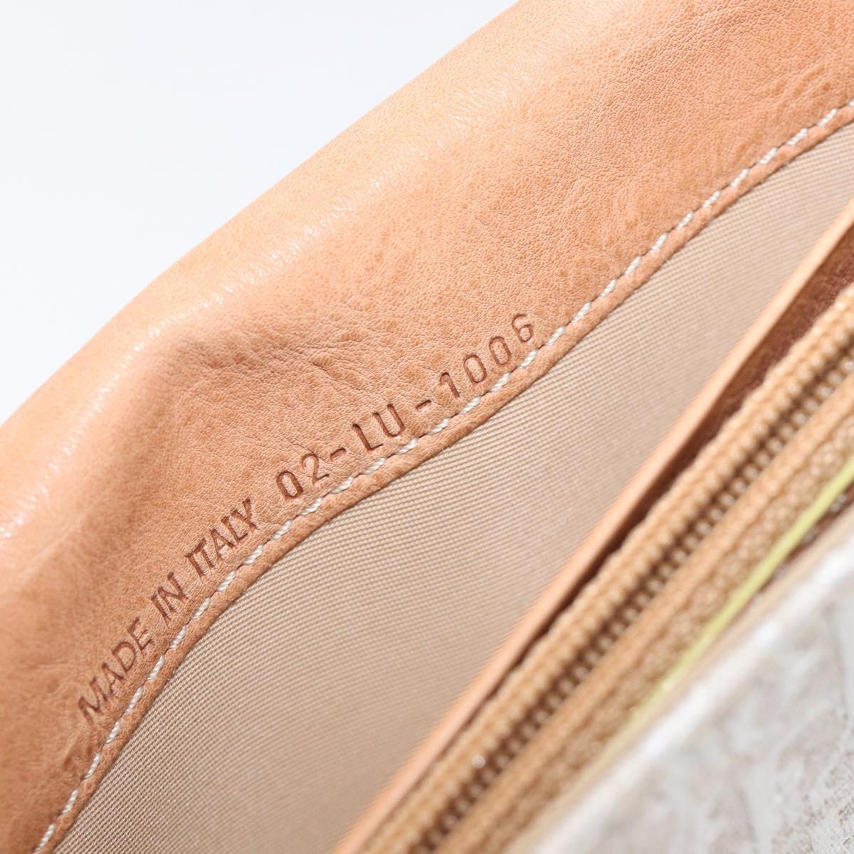 Christian Dior Trotter Canvas Long Wallet White Silver Auth bs37382V