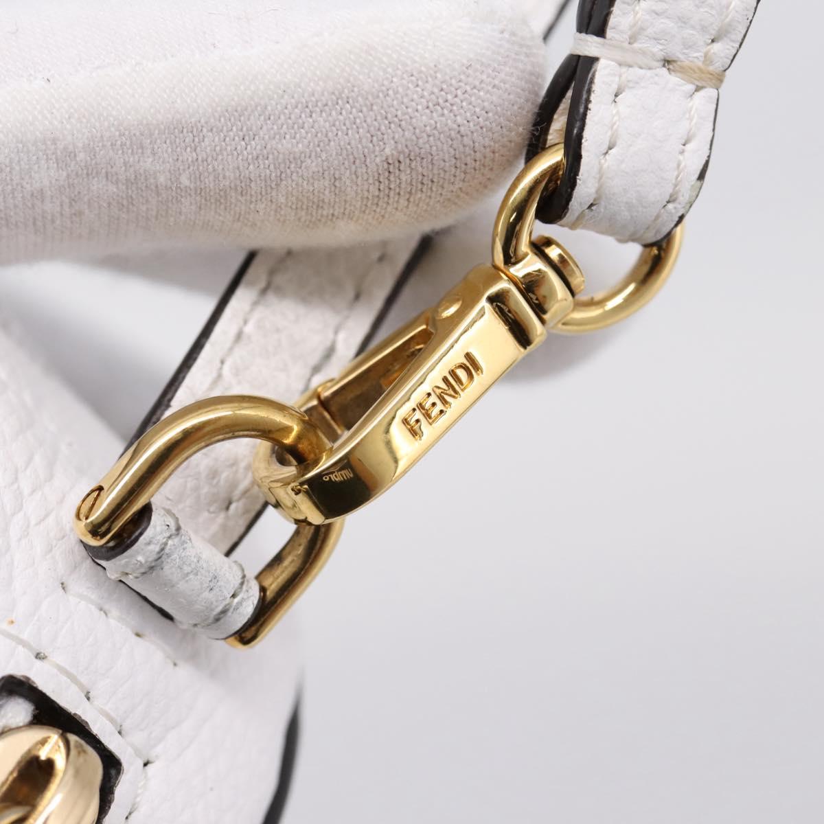 FENDI Zucca Canvas Pouch Charm Brown Gold Auth bs37390A