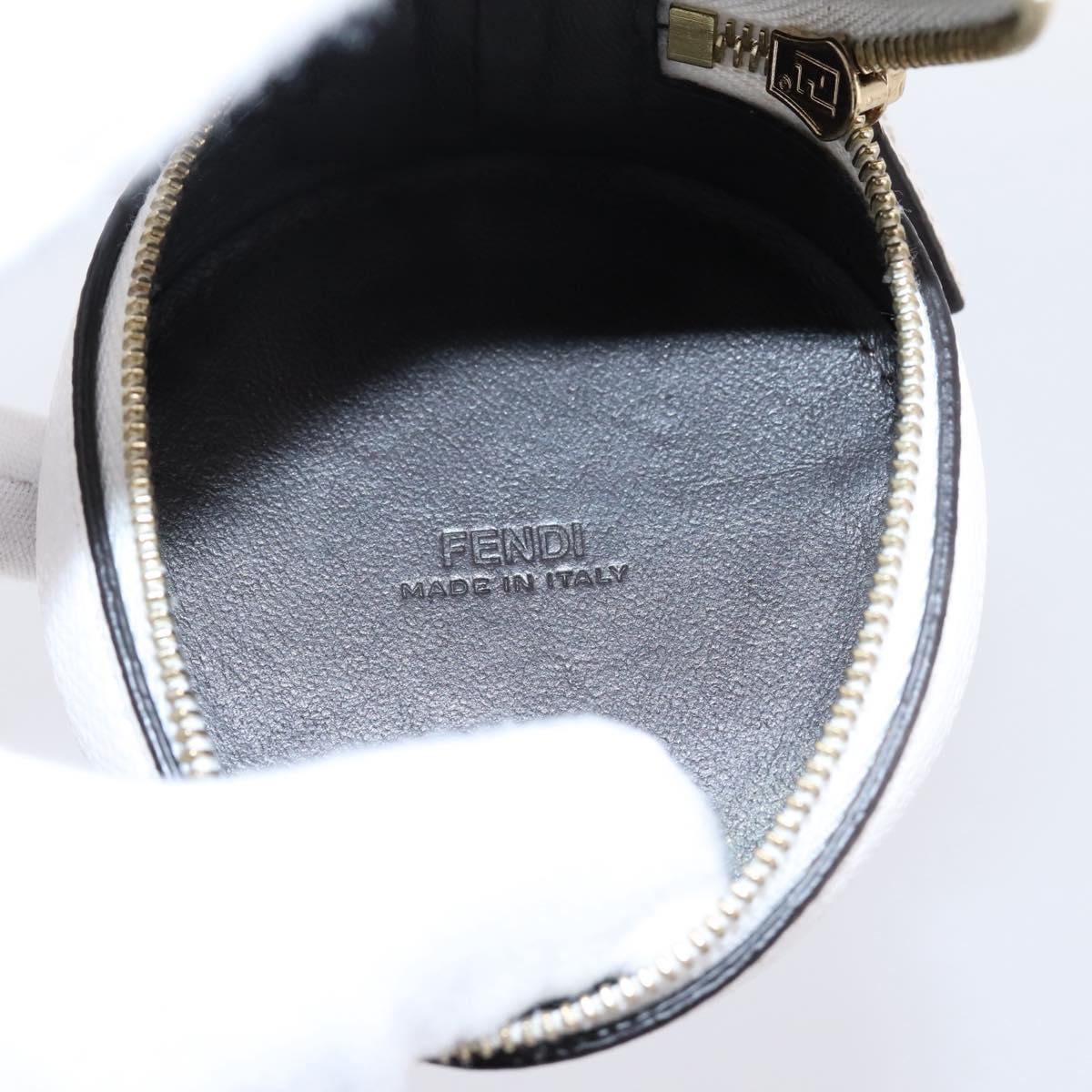 FENDI Zucca Canvas Pouch Charm Brown Gold Auth bs37390A