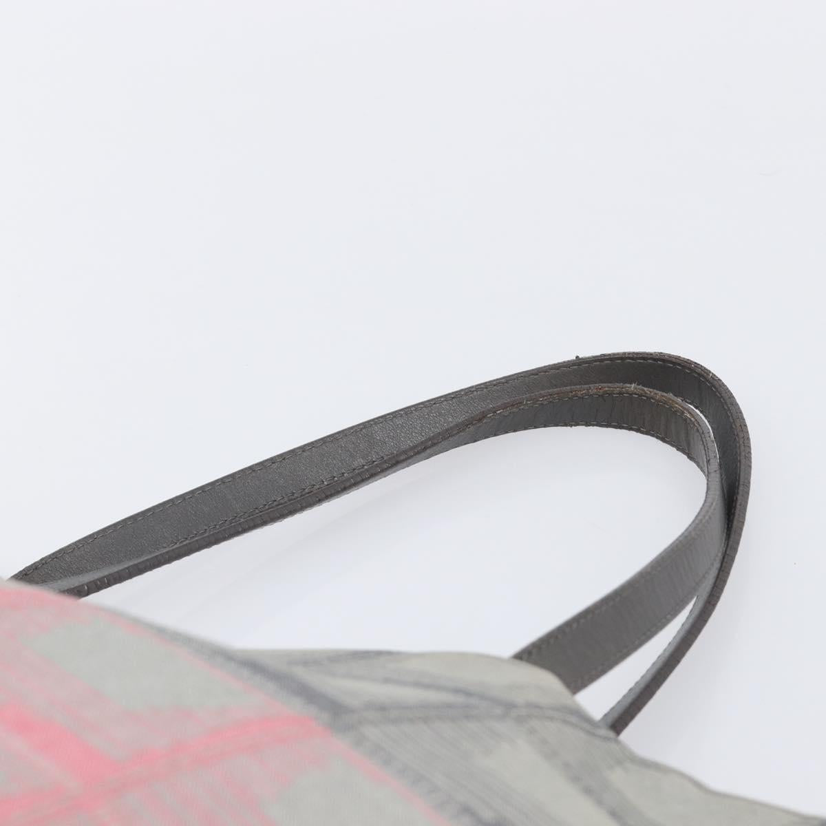 CHANEL New Travel Line Tote Bag Canvas Gray Silver CC Auth bs37392A