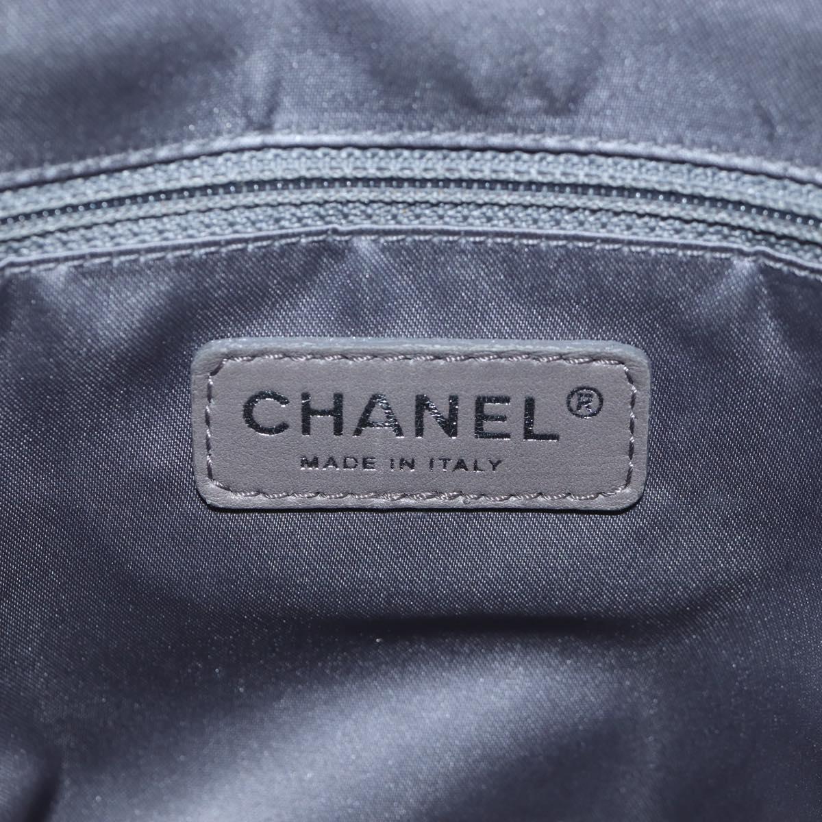 CHANEL 2.55 Chain Shoulder Bag Punching Leather Green Silver CC Auth bs37393V