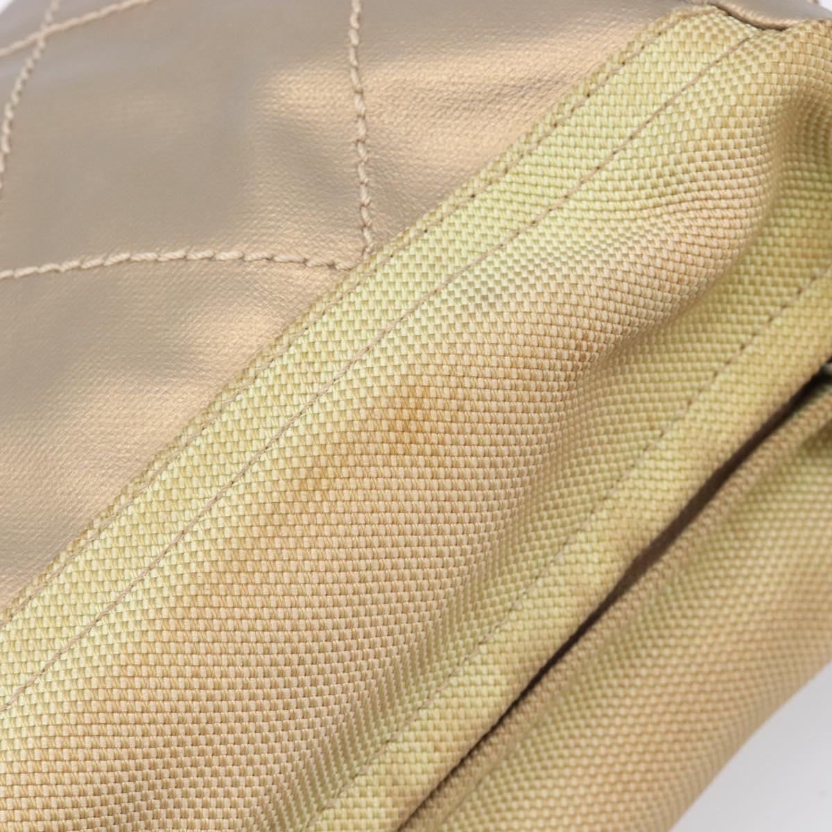 CHANEL Paris Biarritz Shoulder Bag Coated Canvas Gold Silver CC Auth bs37395
