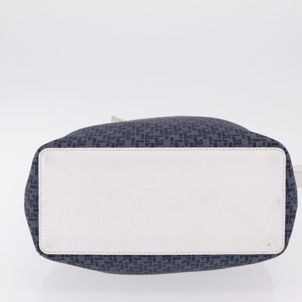 LOEWE Shoulder Bag Canvas Blue Gold Auth bs37397A