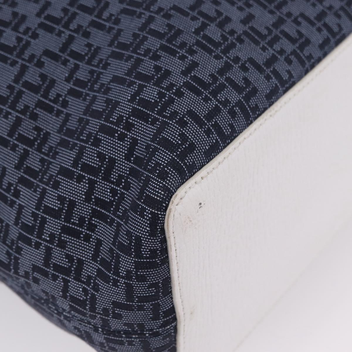 LOEWE Shoulder Bag Canvas Blue Gold Auth bs37397A