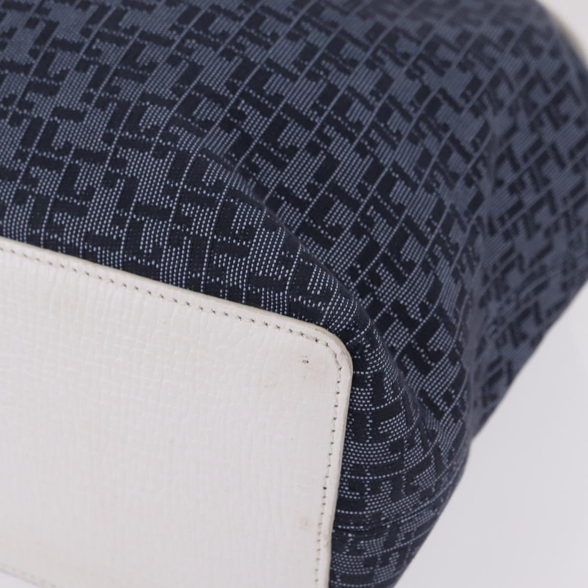 LOEWE Shoulder Bag Canvas Blue Gold Auth bs37397A