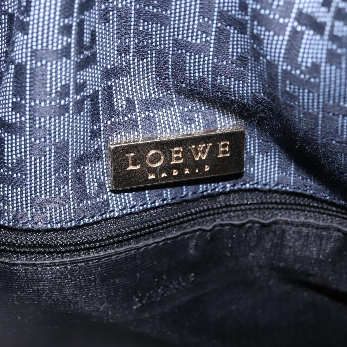 LOEWE Shoulder Bag Canvas Blue Gold Auth bs37397A