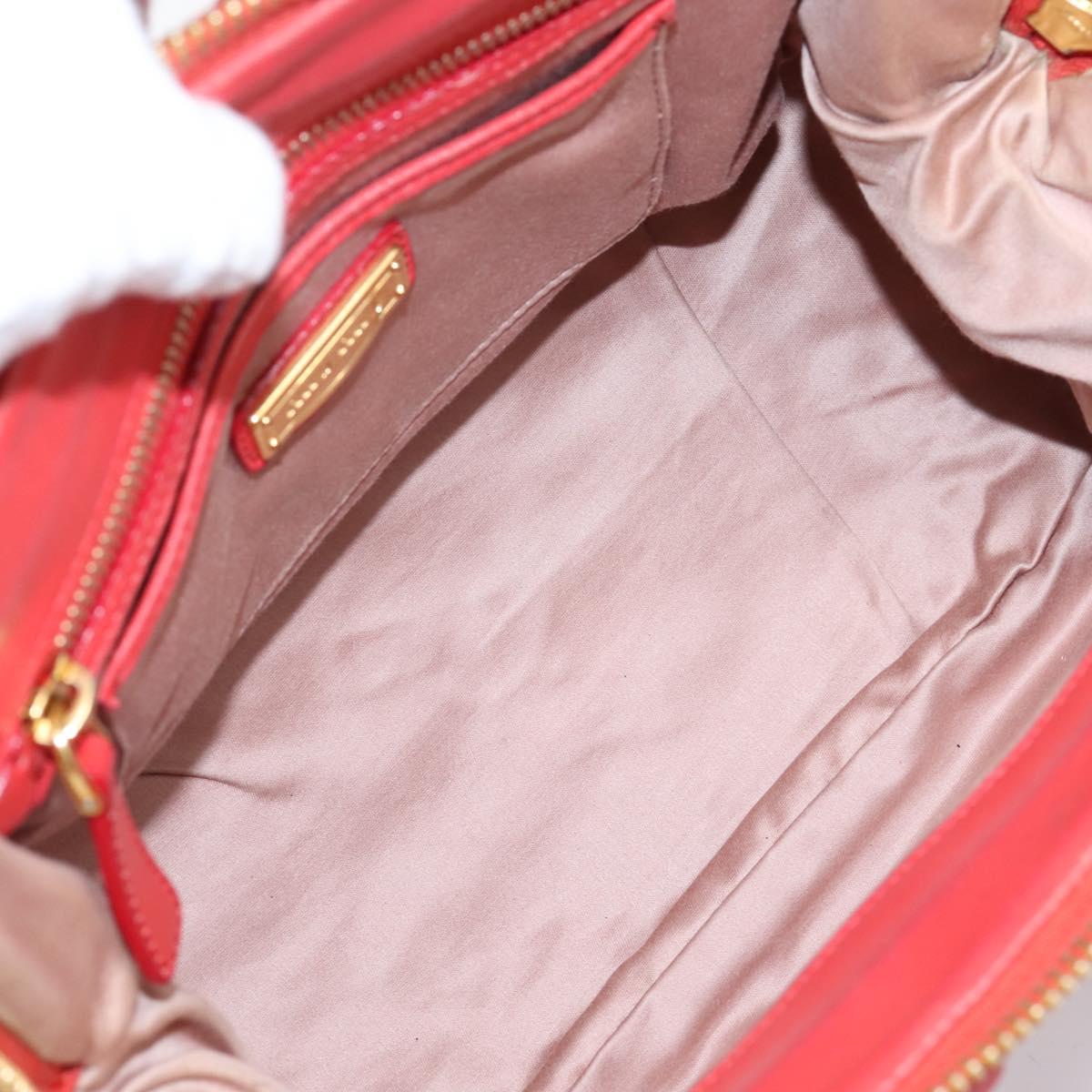 Miu Miu Matelasse Hand Bag Leather 2way Red Gold Auth bs37398