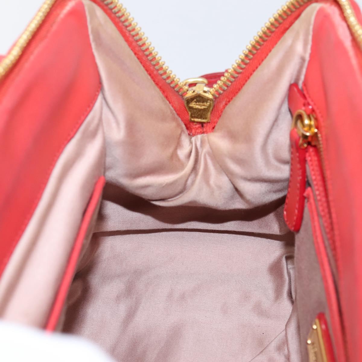 Miu Miu Matelasse Hand Bag Leather 2way Red Gold Auth bs37398