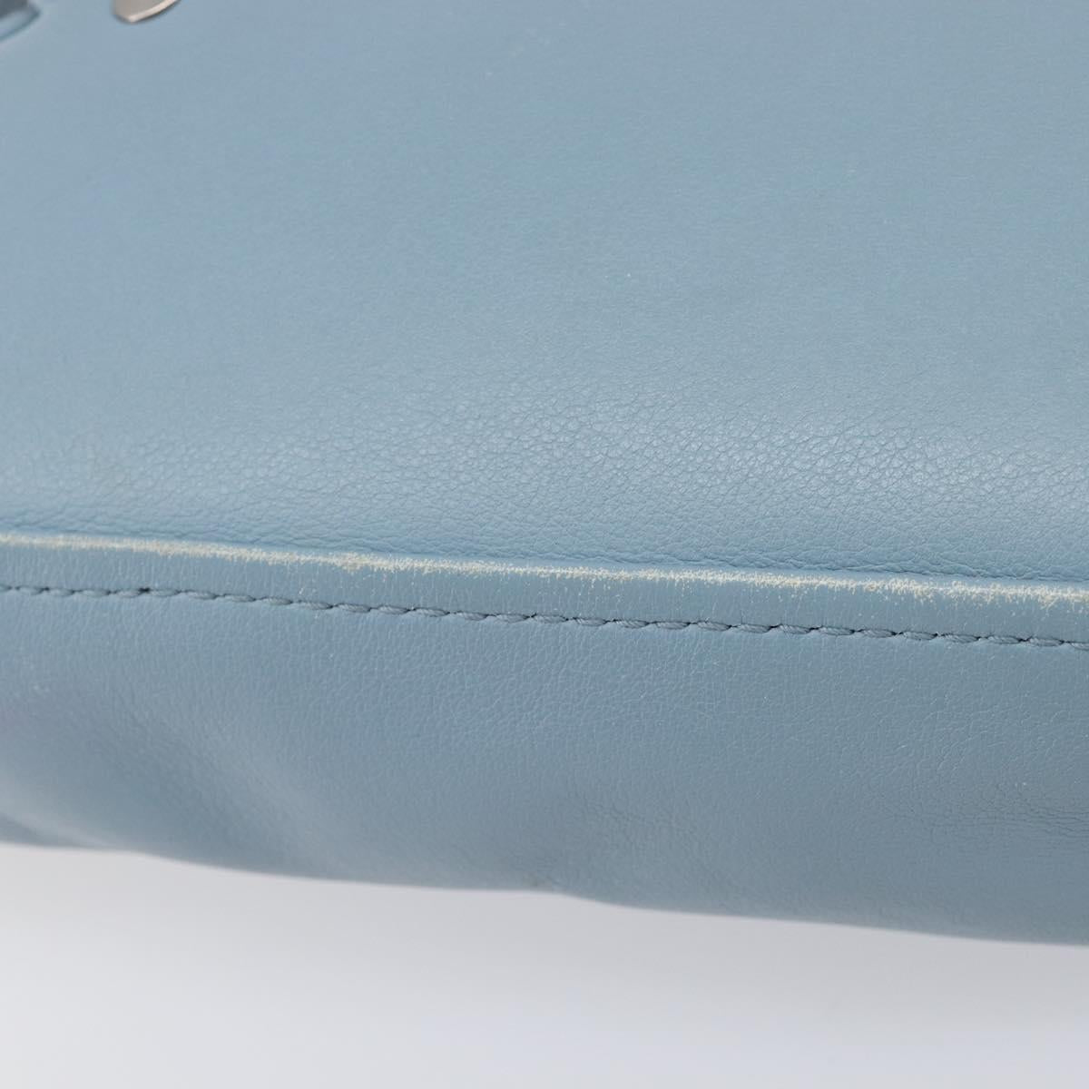 BALENCIAGA Triangle Duffel Bag Leather 2way Light Blue 531048 Auth bs37406