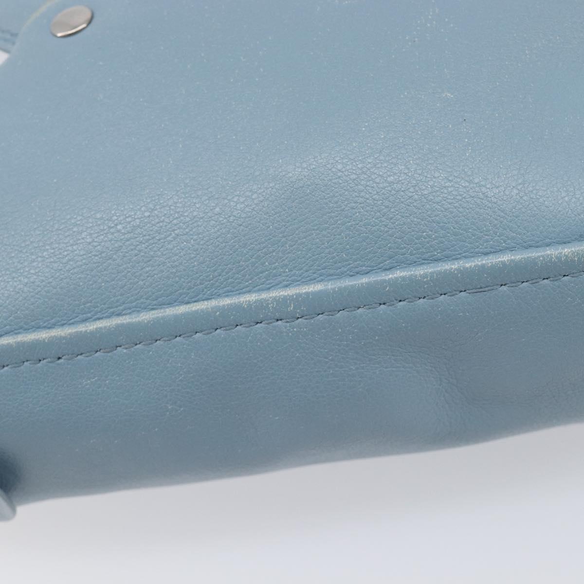 BALENCIAGA Triangle Duffel Bag Leather 2way Light Blue 531048 Auth bs37406