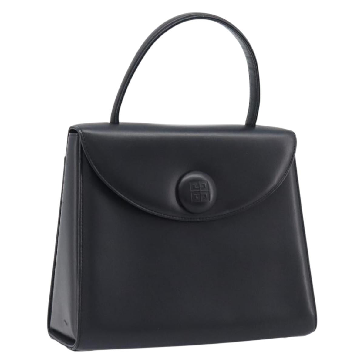 VALENTINO Hand Bag Leather Black Gold Auth bs37410A