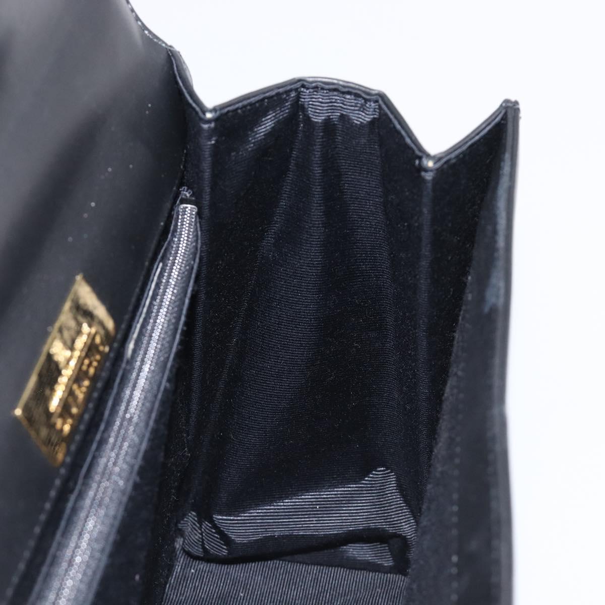 VALENTINO Hand Bag Leather Black Gold Auth bs37410A