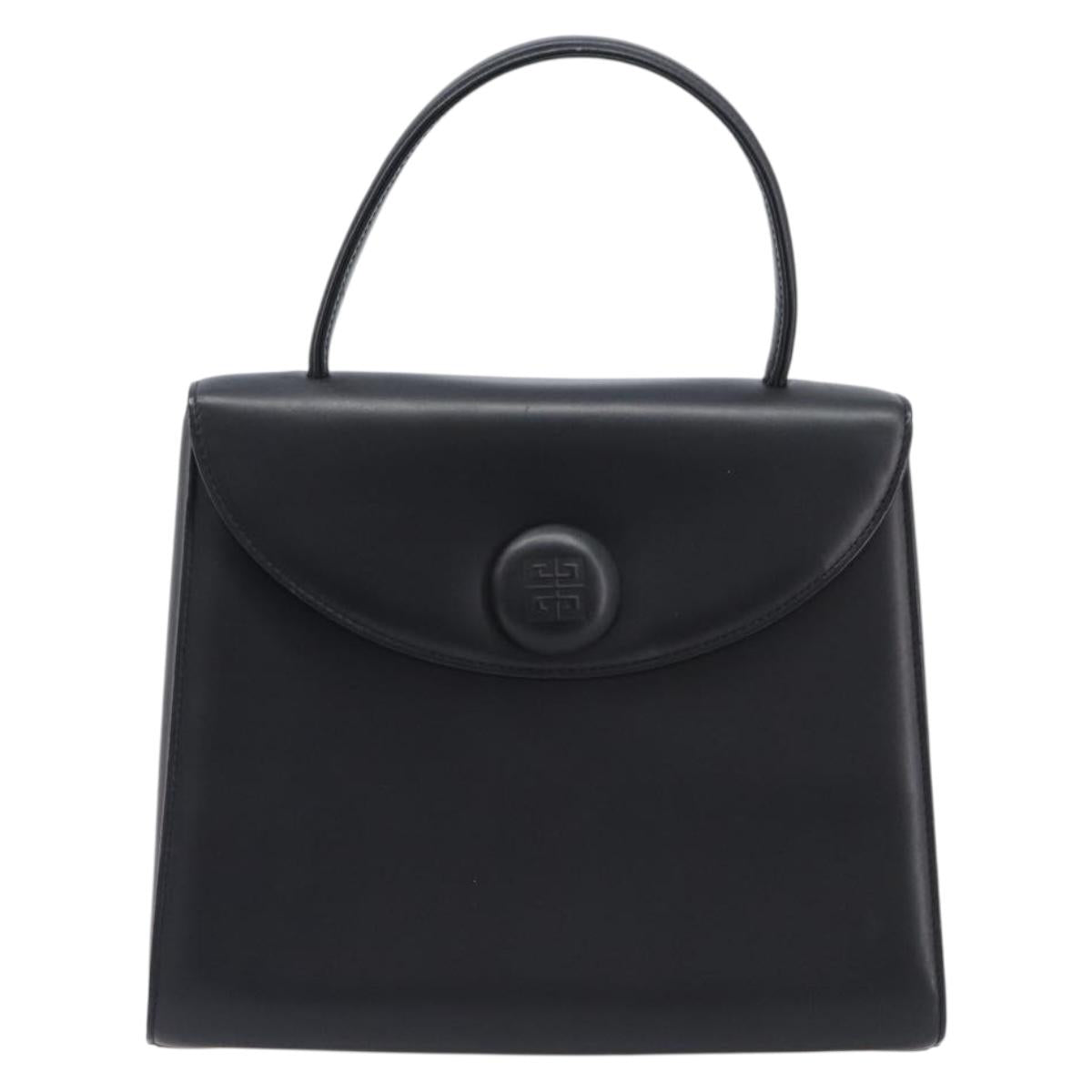 VALENTINO Hand Bag Leather Black Gold Auth bs37410A