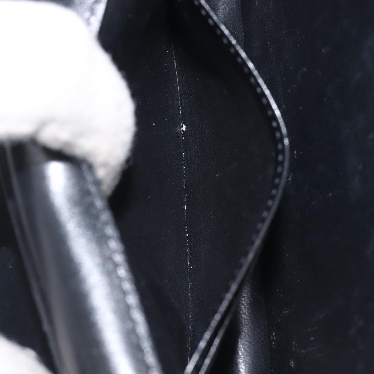 SAINT LAURENT Shoulder Bag Leather Black Gold Auth bs37414