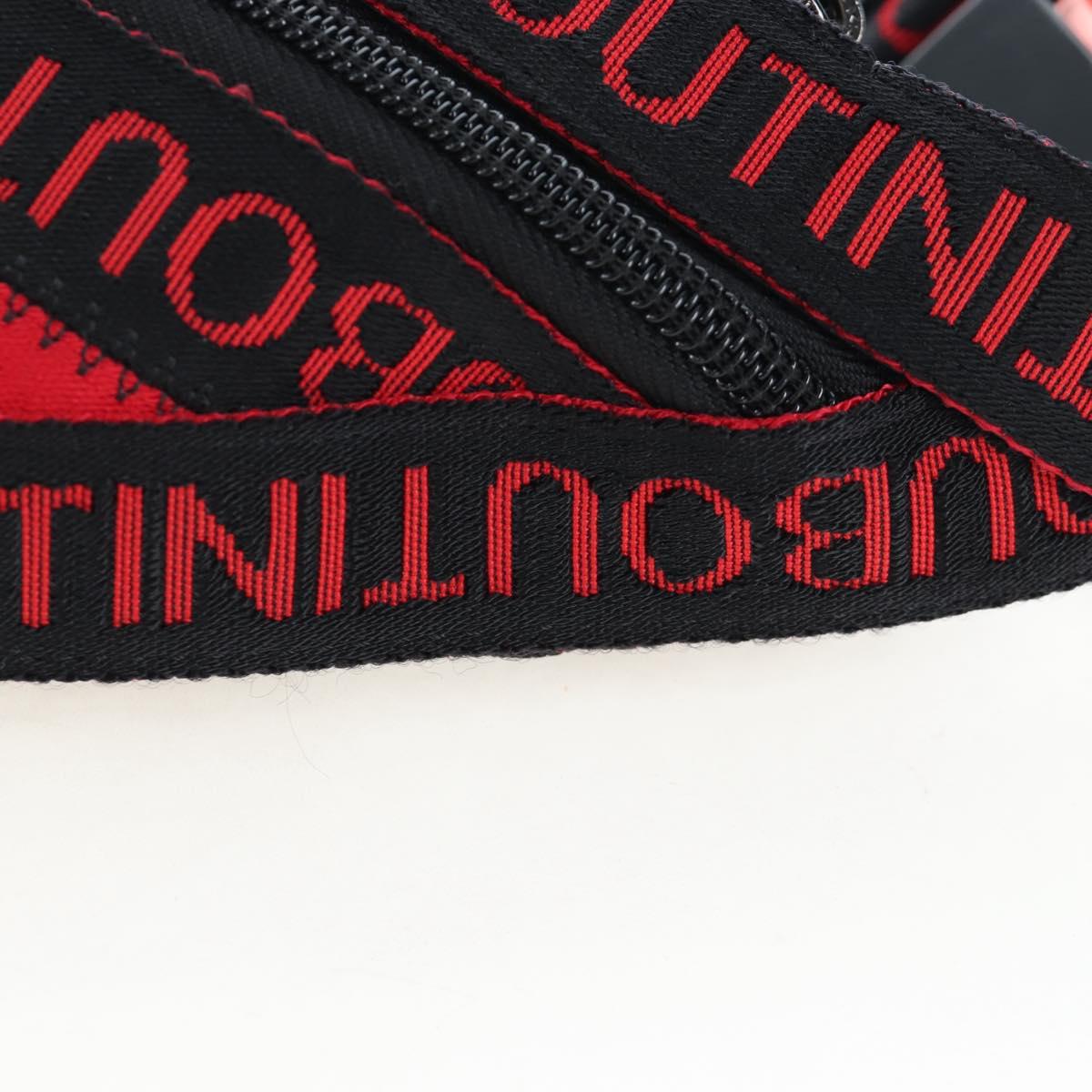 Christian Louboutin Waist Bag Canvas Black Silver Auth bs37415A