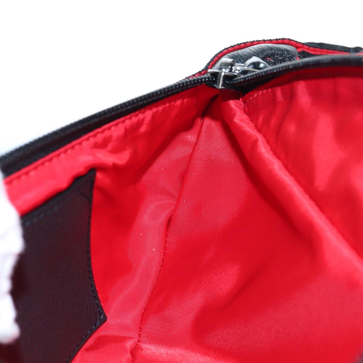 Christian Louboutin Waist Bag Canvas Black Silver Auth bs37415A