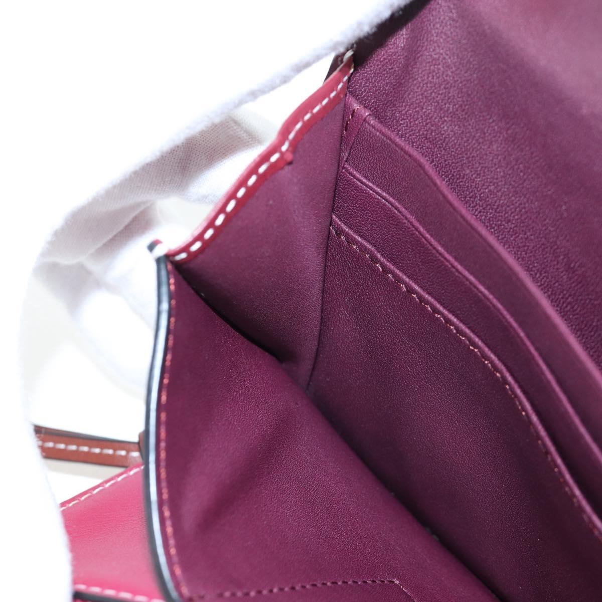 LOEWE Anagram Gate Pochette Shoulder Bag Leather Wine Red Gold Auth bs37417A