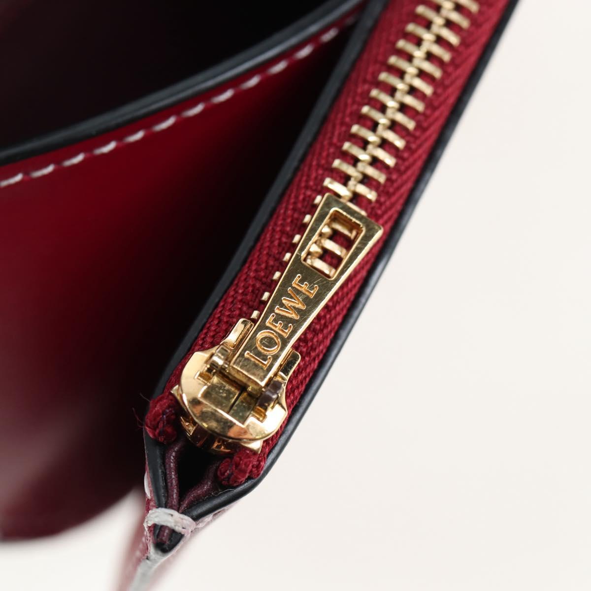 LOEWE Anagram Gate Pochette Shoulder Bag Leather Wine Red Gold Auth bs37417A