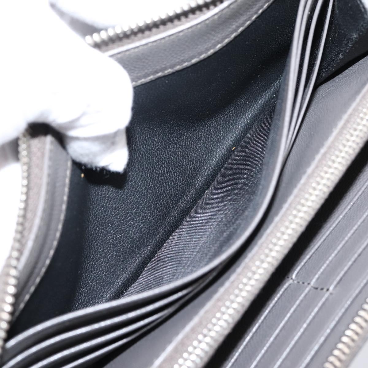 SAINT LAURENT Cassandra Long Wallet Leather Gray Silver Auth bs37418