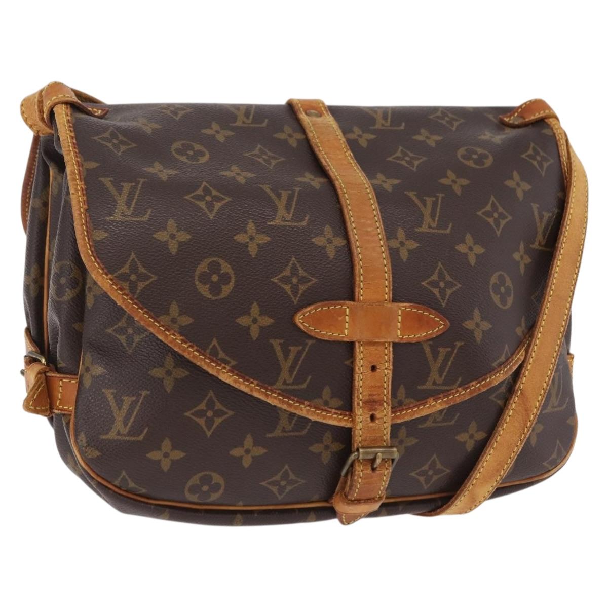 LOUIS VUITTON Monogram Saumur 30 Shoulder Bag M42256 LV Auth bs37425