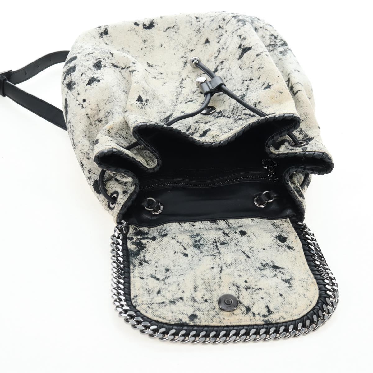 Stella MacCartney Backpack Canvas Beige Silver Auth bs37427