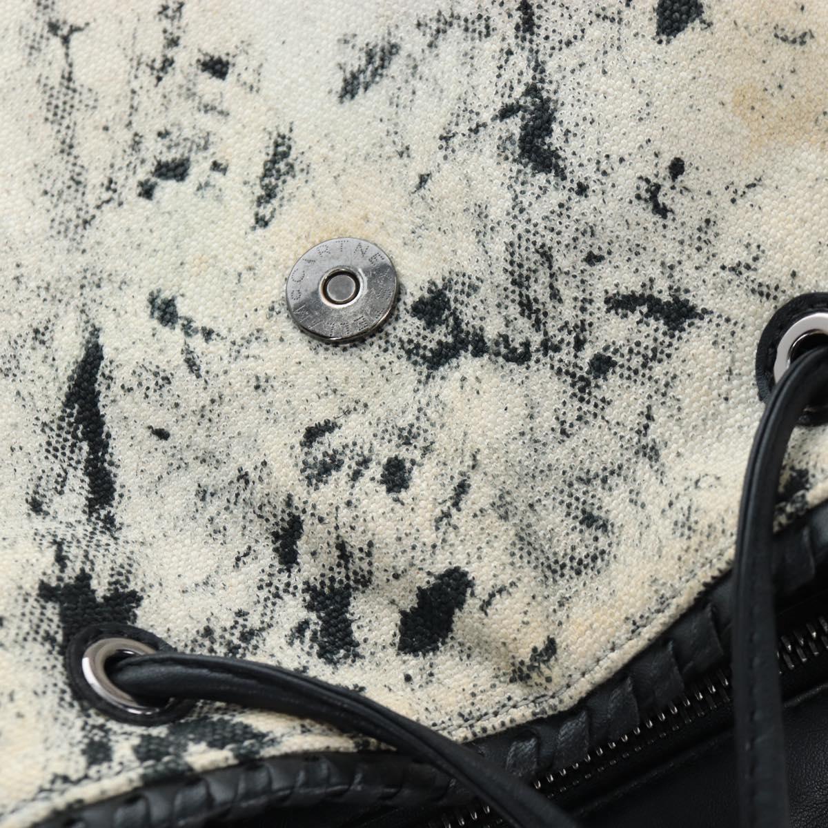 Stella MacCartney Backpack Canvas Beige Silver Auth bs37427