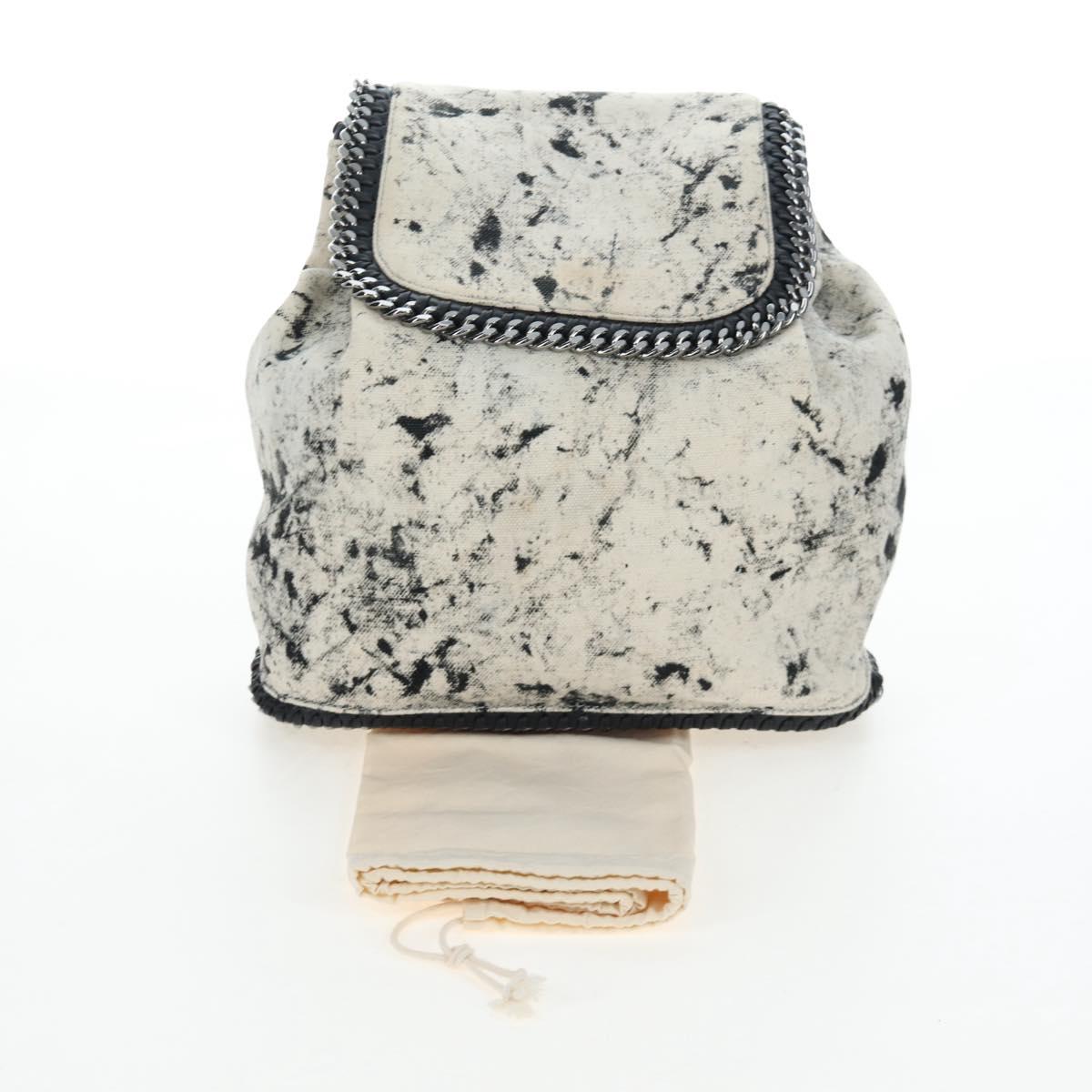 Stella MacCartney Backpack Canvas Beige Silver Auth bs37427