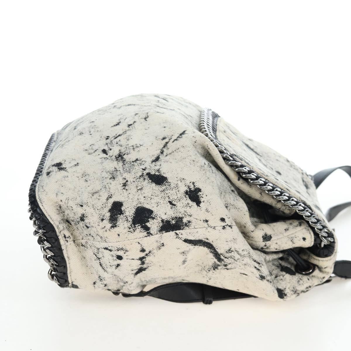 Stella MacCartney Backpack Canvas Beige Silver Auth bs37427