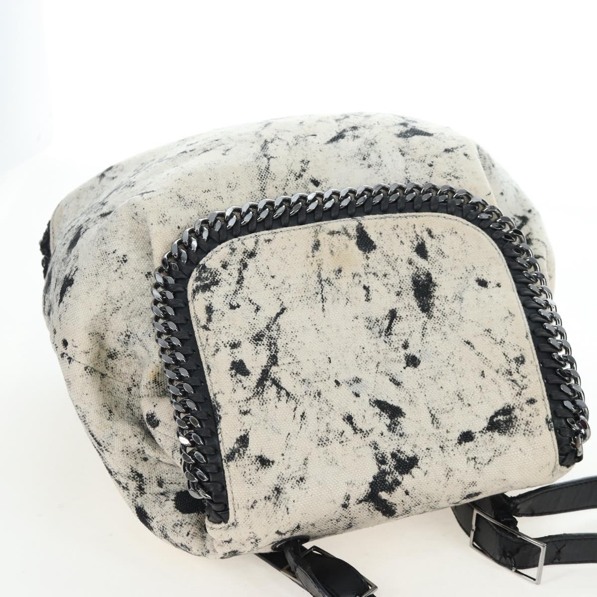 Stella MacCartney Backpack Canvas Beige Silver Auth bs37427