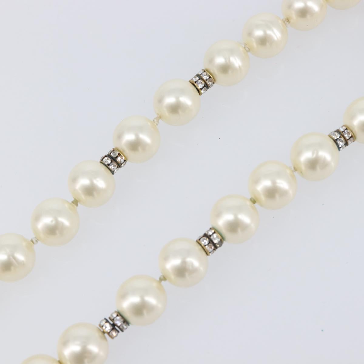 CHANEL Pearl Bracelet metal Gold CC Auth bs37428