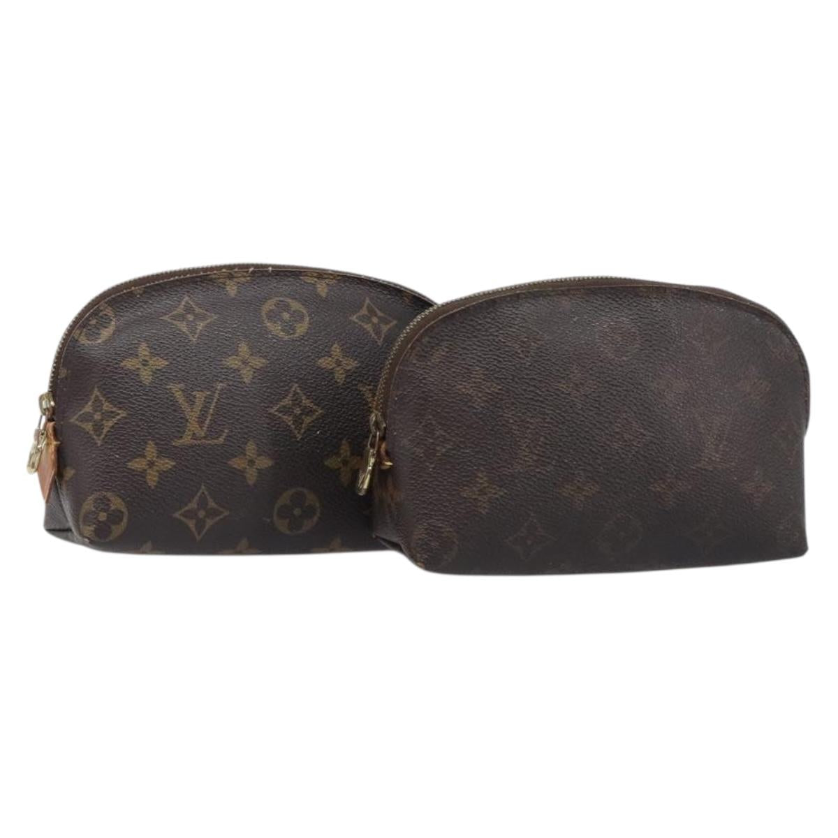 LOUIS VUITTON Monogram Pochette Cosmetic PM Pouch 2 Set LV Auth bs37435