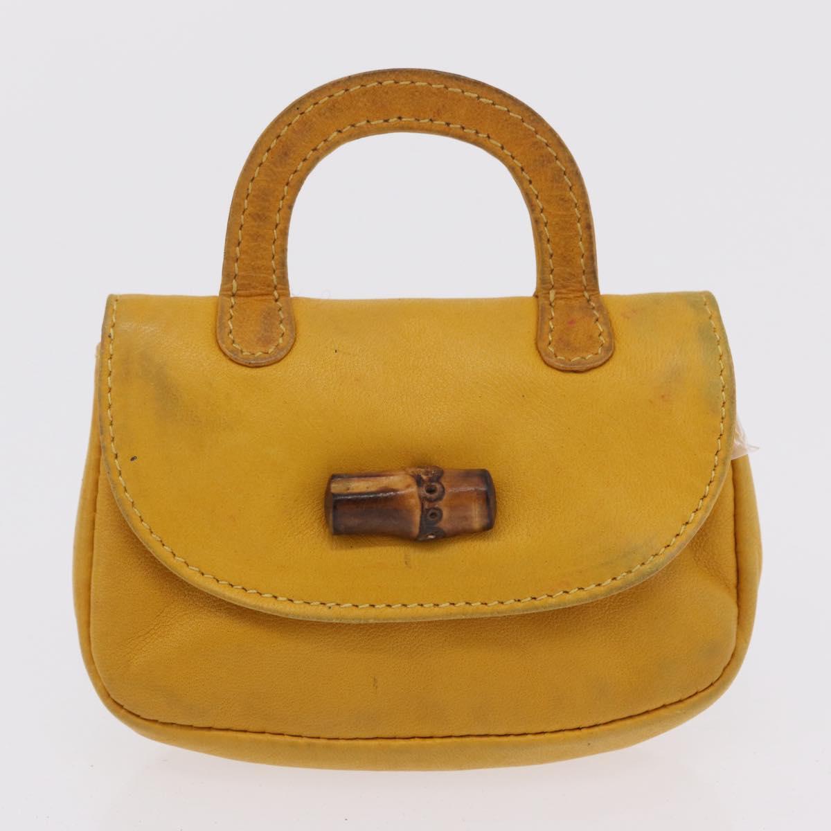 GUCCI GG Supreme Sherry Line Bag PVC Leather 3 Set Beige Yellow Auth bs37438