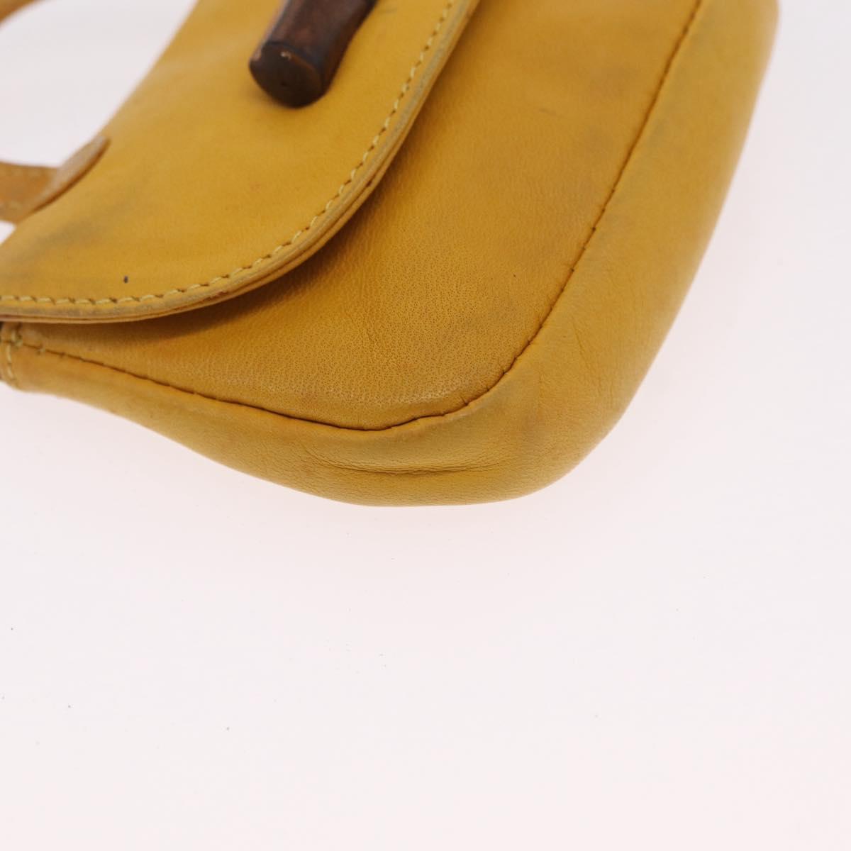 GUCCI GG Supreme Sherry Line Bag PVC Leather 3 Set Beige Yellow Auth bs37438