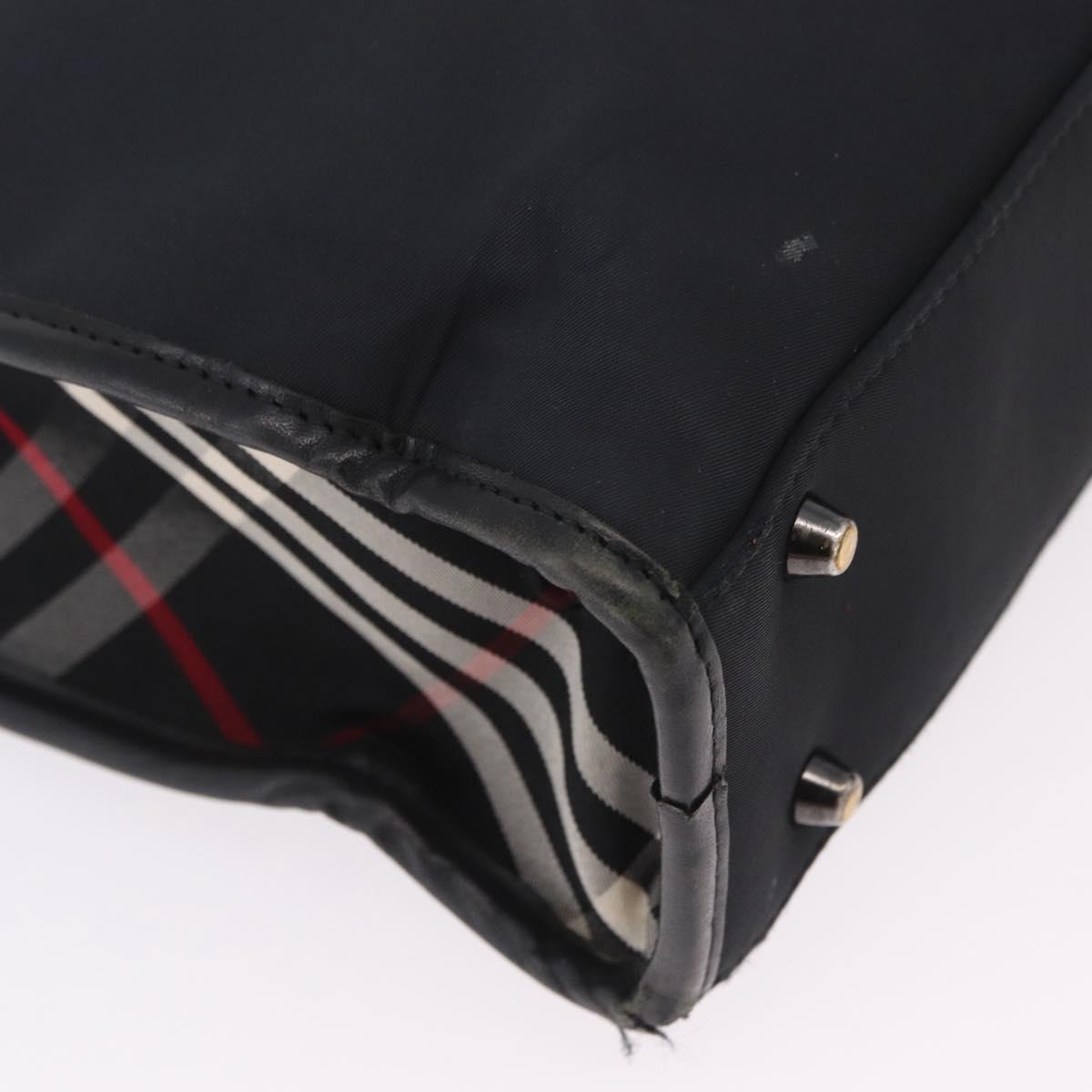 BURBERRY Hand Bag Leather Nylon 3 Set Black Brown Auth bs37439