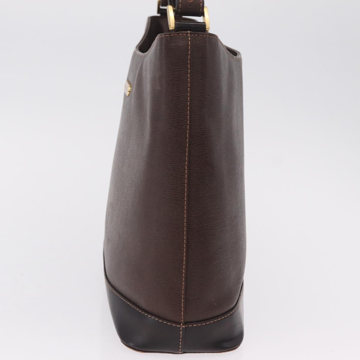 BURBERRY Hand Bag Leather Nylon 3 Set Black Brown Auth bs37439
