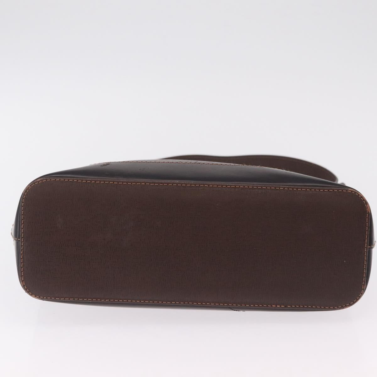 BURBERRY Hand Bag Leather Nylon 3 Set Black Brown Auth bs37439