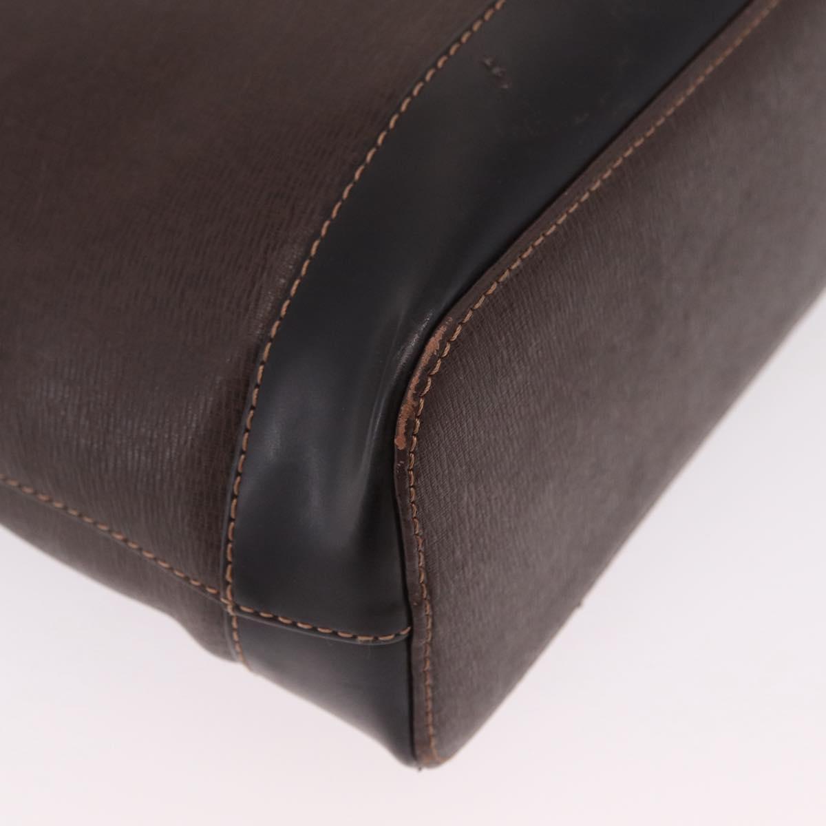 BURBERRY Hand Bag Leather Nylon 3 Set Black Brown Auth bs37439