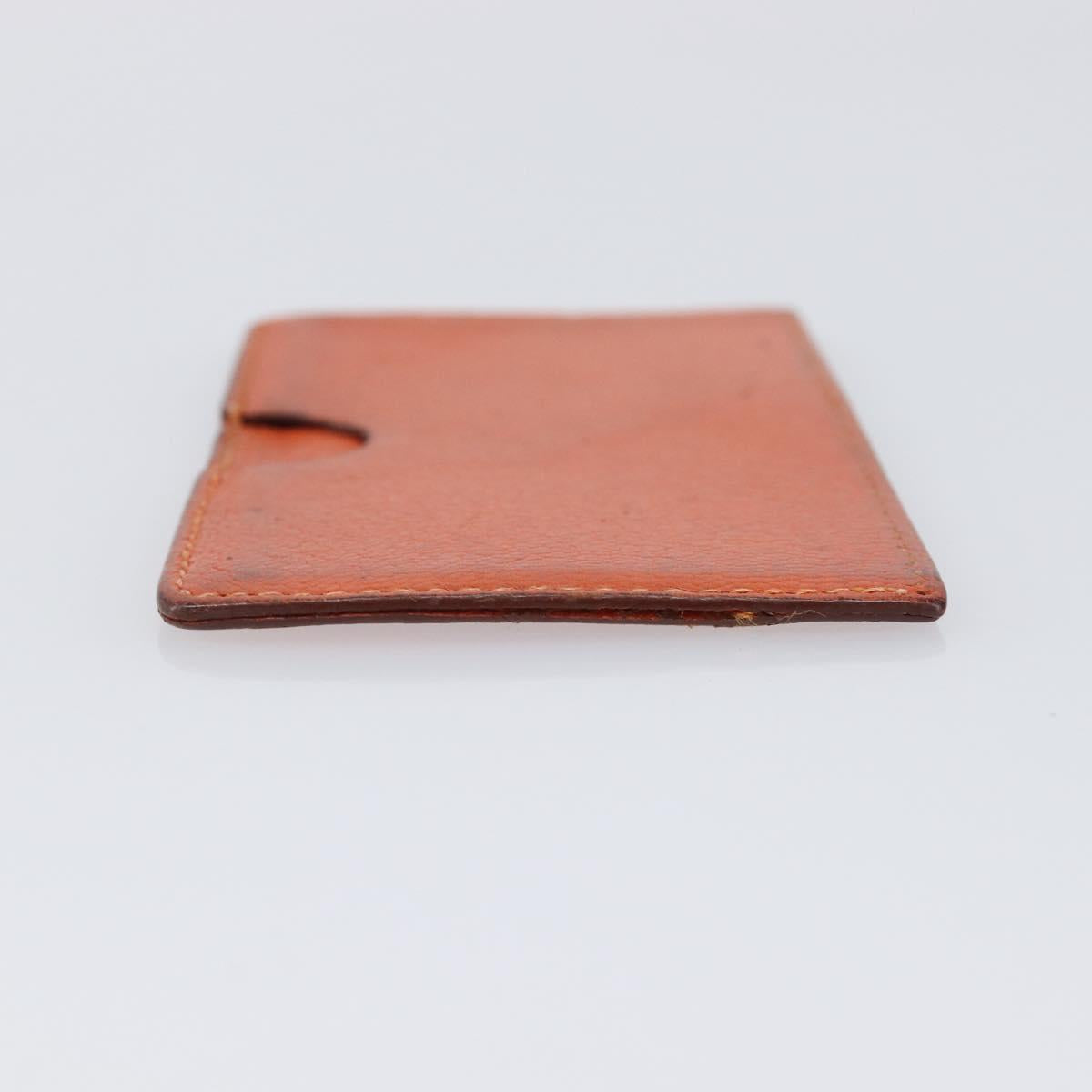 HERMES Wallet Leather Canvas 2 Set Brown Gray Auth bs37444