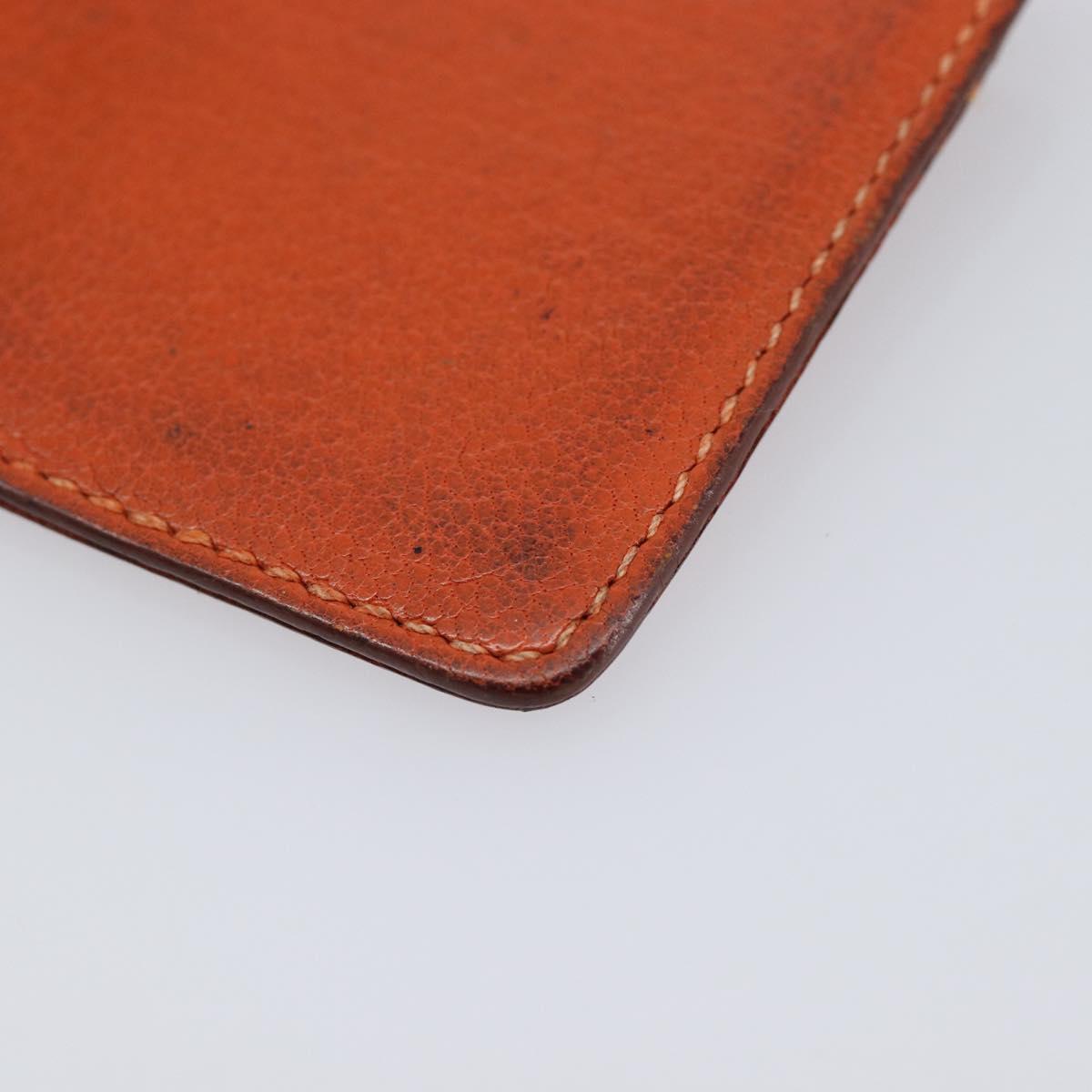 HERMES Wallet Leather Canvas 2 Set Brown Gray Auth bs37444