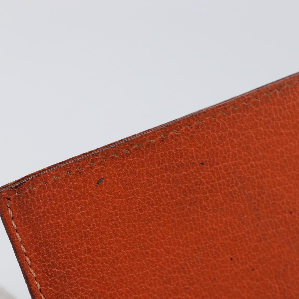 HERMES Wallet Leather Canvas 2 Set Brown Gray Auth bs37444