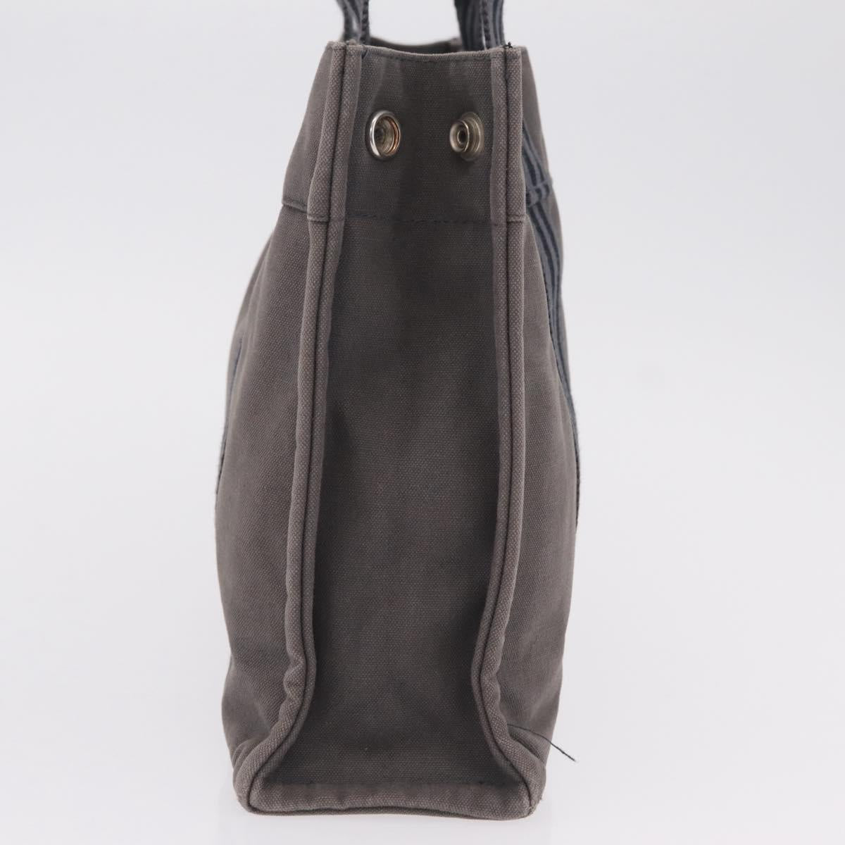 HERMES Hand Bag Cotton Nylon 3 Set Brown Gray Auth bs37446