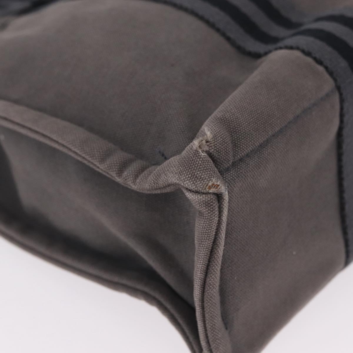 HERMES Hand Bag Cotton Nylon 3 Set Brown Gray Auth bs37446